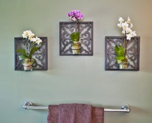 orchid bathroom arrangement